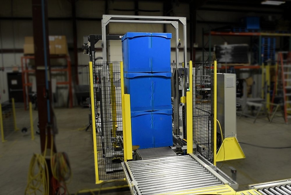 Half-High Pallet or Tote Stacker - Pallet Conveyor